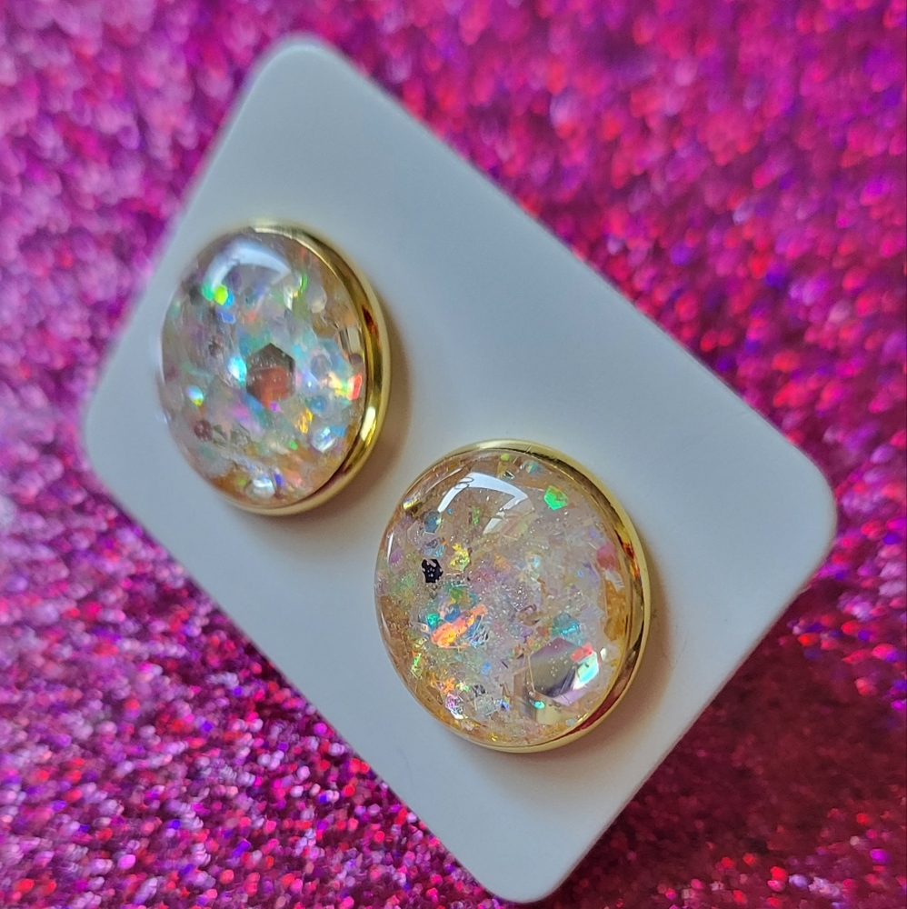 Hand made glitter earrings